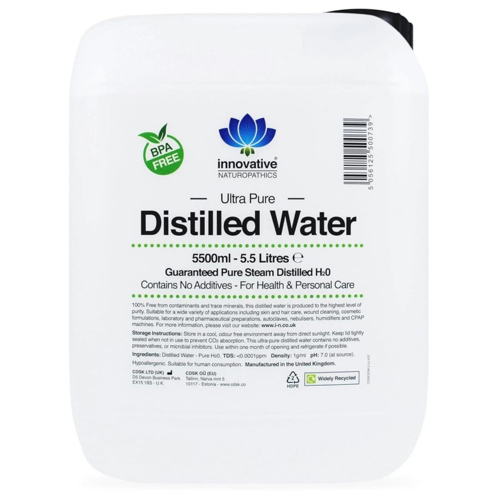 Bottle of distilled water used in a vinyl record-cleaning routine.